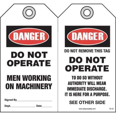 Men Workng On Machinery Safety Tag, PK10 MPN:KAT610AC
