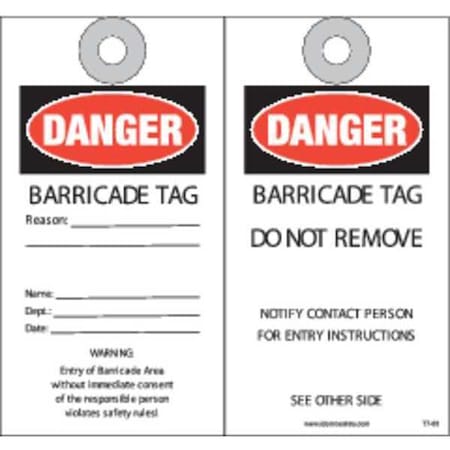 Barricade Safety Tag, PK10 MPN:KAT763AC