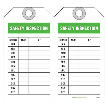 Safety Inspection Tag, PK10 MPN:KAT767AC