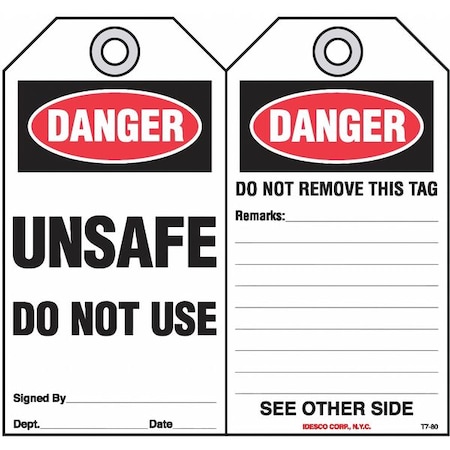 Unsafe, Do not Use Safety Tag, PK10 MPN:KAT780AC