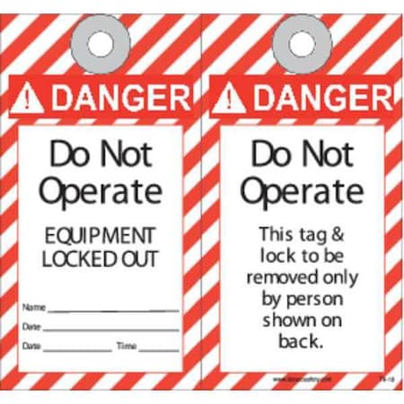 Do not Operate ANSI Safety Tag, PK10 MPN:KAT913AC