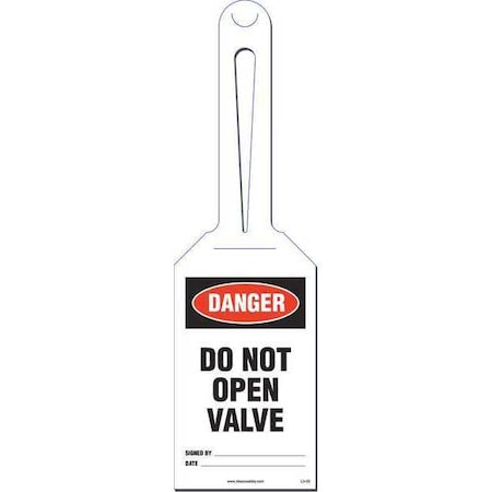 Do not Open Valve Loop Safety Tag, PK10 MPN:KML303A