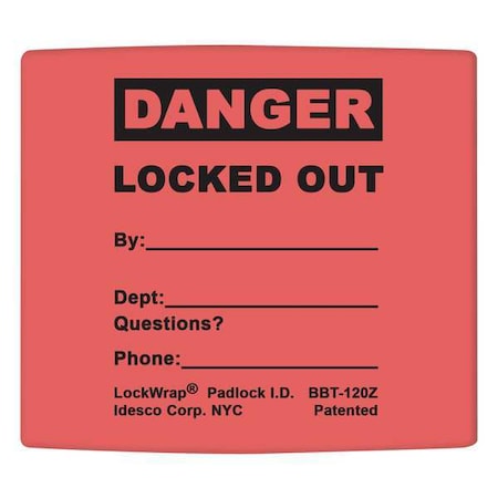 Padlock Label, 2-1/8inHx 1-1/2inW, PK25, LMBBT121AAC MPN:LMBBT121AAC