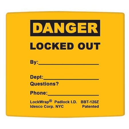 Padlock Label, 2-1/8inHx1-1/2inW, PK25, LMBBT122AAC MPN:LMBBT122AAC