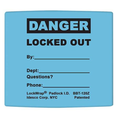 Padlock Label, 2-1/8inHx1-1/2inW, PK25, LMBBT123AAC MPN:LMBBT123AAC