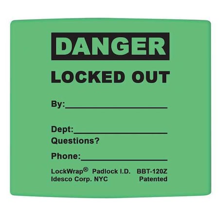 Padlock Label, 2-1/8inHx1-1/2inW, PK25, LMBBT124AAC MPN:LMBBT124AAC