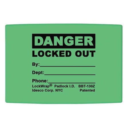 Padlock Label, 1-5/8inHx 1-1/2inW, PK25 MPN:LMBBT129AAC