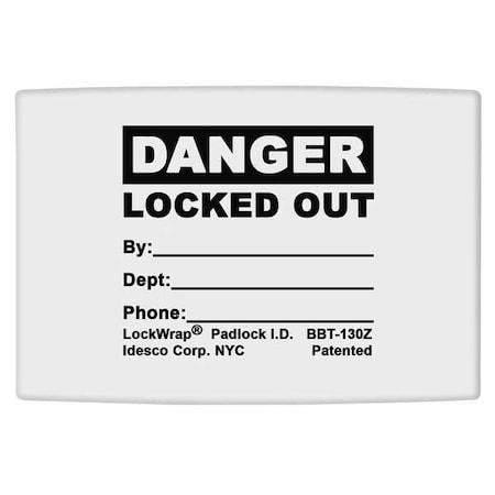 Padlock Label, 1-5/8inHx1-1/2inW, PK25, LMBBT130AAC MPN:LMBBT130AAC