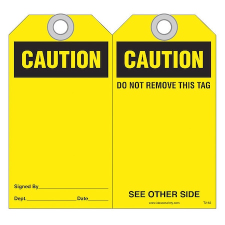 CAUTION Customizable Safety Tag MPN:T2-65