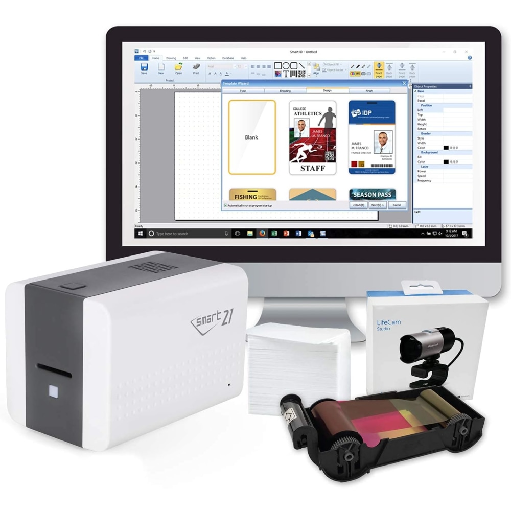 IDP SMART-21S Desktop Color ID Card Printer Bundle MPN:653311B