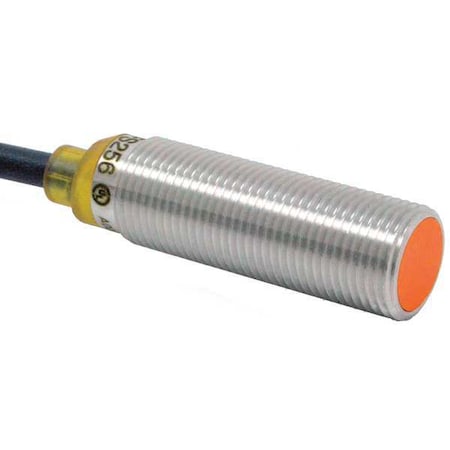 Cylindrical, Inductive Proximity Sensor, 12 mm Dia., Brass, 2 m, Bare Wire, 3 Wires, Shielded MPN:IFS256