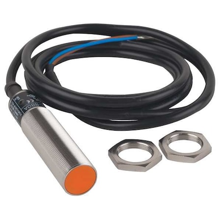Cylindrical, Inductive Proximity Sensor, 18 mm Dia., Brass, 2 m, Bare Wire, 2 Wires, Shielded MPN:IG0327
