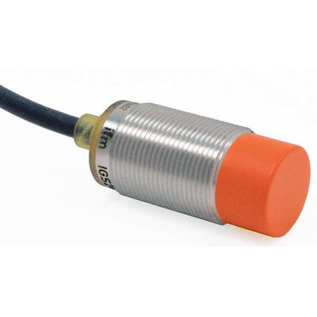 Cylindrical, Inductive Proximity Sensor, 18 mm Dia., Brass, 2 m, Bare Wire, 3 Wires, Unshielded MPN:IGS249