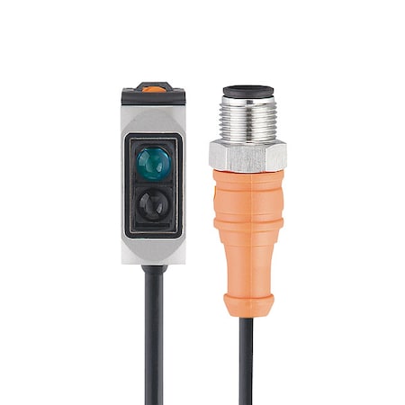 Diffuse Photoelectric Sensor, M12, Right Angle, Rectangular, Selectable Light On/Dark On, PNP MPN:O6H301