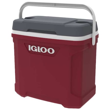 Cooler, 30 qt, Plastic, Red/Gray MPN:50334