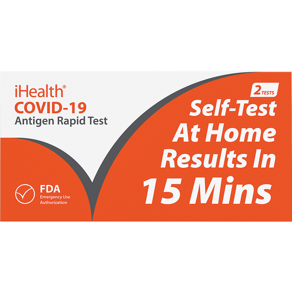 iHealth COVID-19 At Home Antigen Rapid Tests, 6-3/16in x 3-1/4in, Case Of 180 Tests MPN:ICO3000_CA