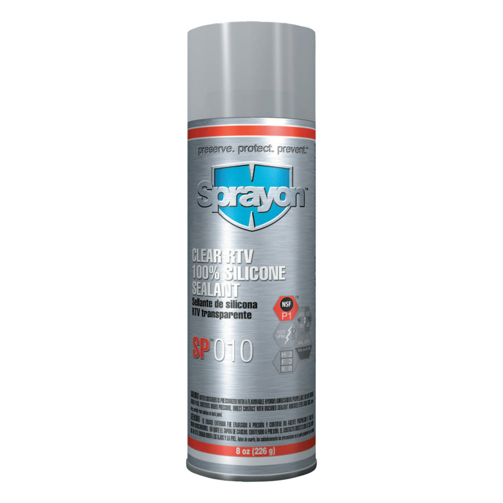 Sprayon RTV Silicone Sealant Aerosol Spray, 8 Oz, Case Of 12 Cans MPN:S00010000