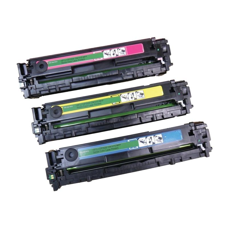 IPW Preserve Remanufactured Cyan; Magenta; Yellow Toner Cartridge Replacement For HP 128AA, CF371AM, Pack Of 3, 54T-371-ODP MPN:54T-371-ODP