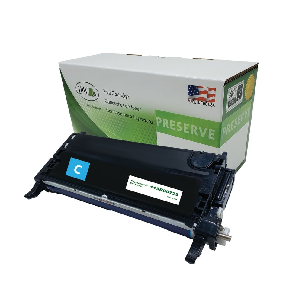 IPW Preserve Remanufactured Cyan High Yield Toner Cartridge Replacement For Xerox 113R00723, 113R00723-R-O MPN:113R00723-R-O