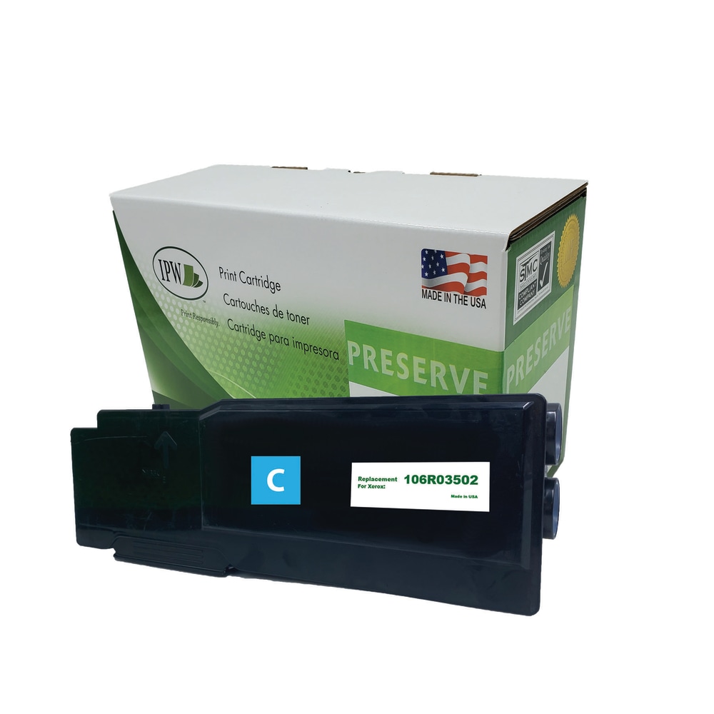 IPW Preserve Remanufactured Cyan Toner Cartridge Replacement For Xerox 106R03502, 106R03502-R-O MPN:106R03502-R-O