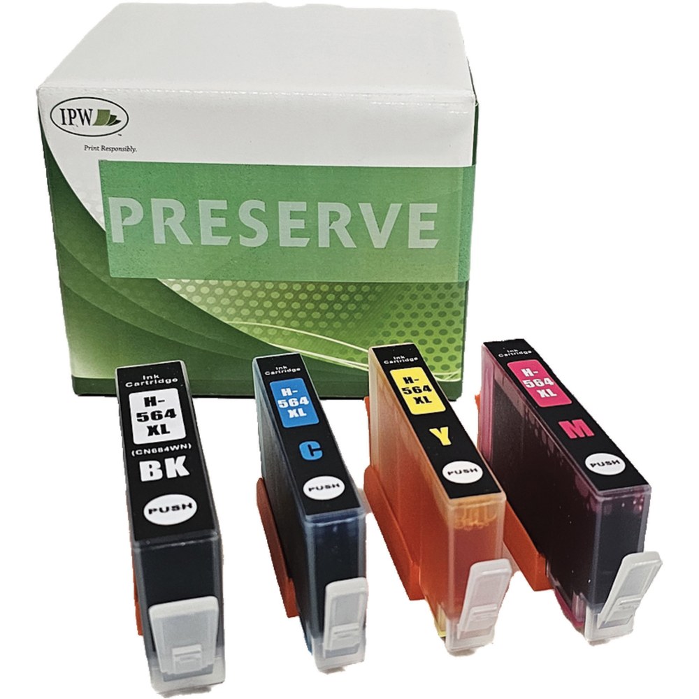 IPW Preserve Remanufactured Black And Cyan; Magenta; Yellow High-Yield Ink Cartridge Replacement For HP 564XL HP CH603BN, 140-564-ODP MPN:140-564-ODP