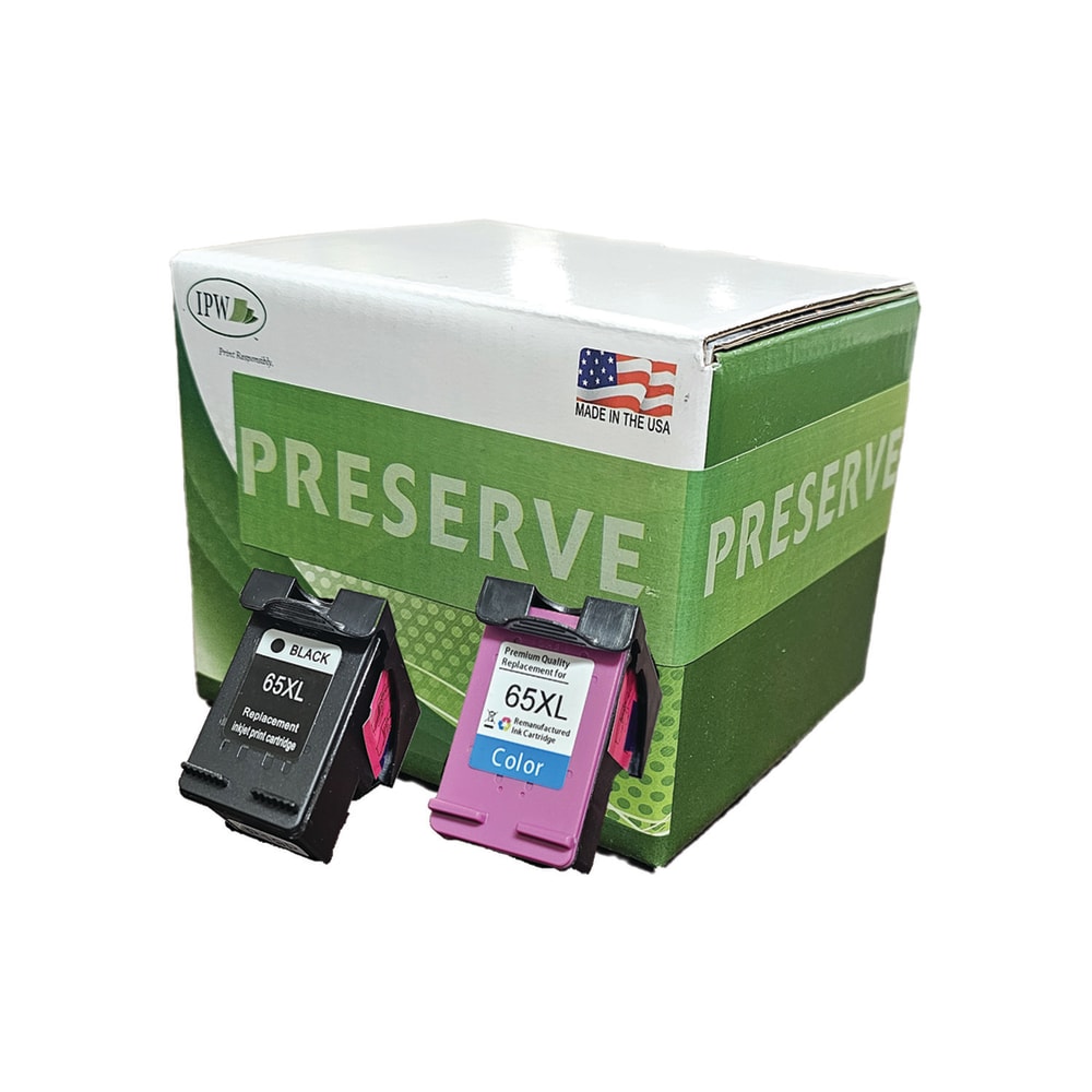 IPW Preserve 140-65X-ODP Remanufactured HP 65XL High-Yield Combo Pack, XL Black And XL Tri-Color, Replacement for HP N9K04AN & N9K03AN MPN:140-65X-ODP