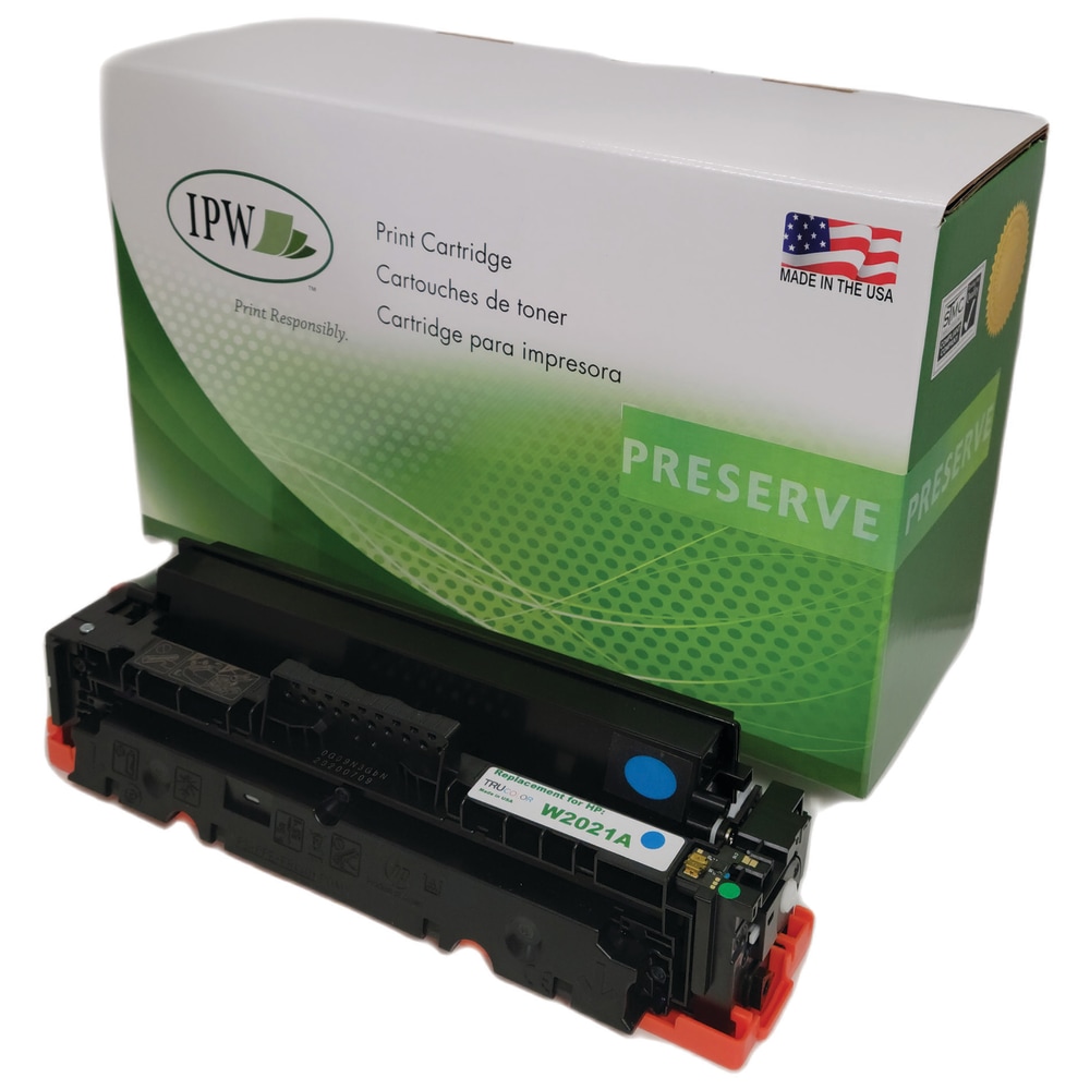 IPW Preserve Remanufactured Cyan Toner Cartridge Replacement For HP W2021A, W2021AR-ODP MPN:W2021AR-ODP