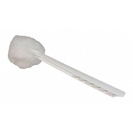 Toilet Brush, 12 in L Handle, 5-3/4 in L Brush, White, Plastic MPN:204