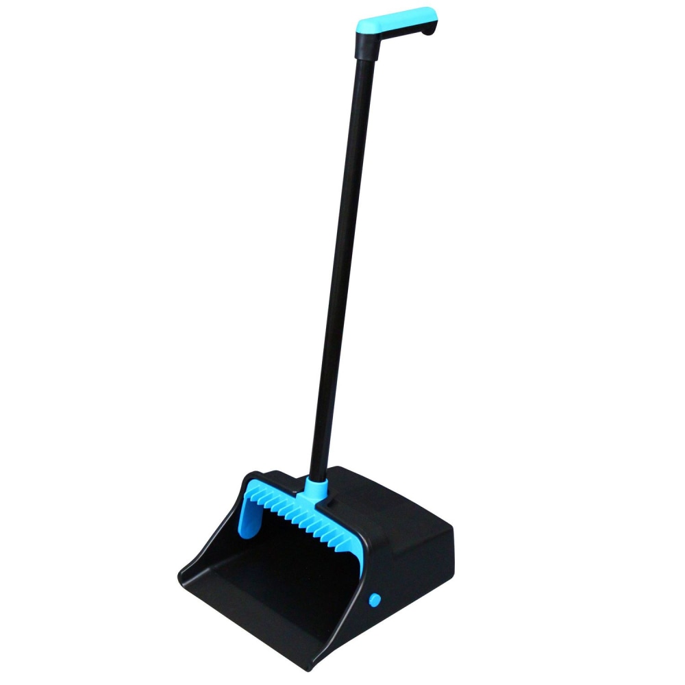 Impact LobbyMaster Plastic Dust Pan, 12.32in Wide, 31.84in Aluminum Handle, Blue/Black, 6/Carton MPN:T0011-01