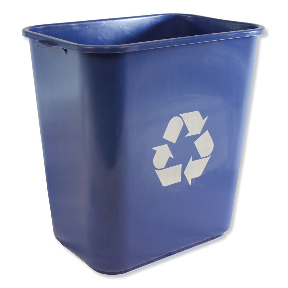 Impact Soft-Sided Recycle Logo Plastic Wastebasket, 28 qt, Polyethylene, Blue MPN:7702-11R