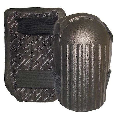 Knee Pads, Hard Shell, Foam Pad, hook-and-loop Closure, 2 Straps, Black, Universal MPN:845-00