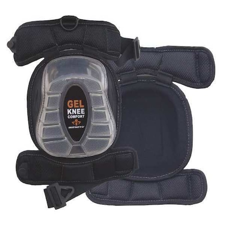 Knee Pad, Non-marring, Gel Pad, Plastic Cap, Clip Closure, 2 Straps, Black, Universal MPN:867-00