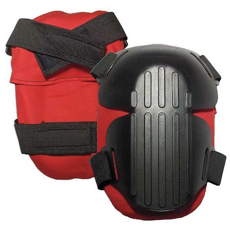 Knee Pad, Hard Shell, Gel Pad, Plastic Cap, hook-and-loop Closure, 2 Straps, Black, Red, Universal MPN:879-00