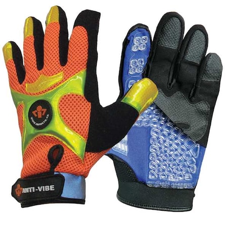 Anti-Vibration Gloves, XL, Black/Orange, PR MPN:BGHIVISXL