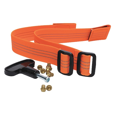 Replacement Studs and Straps Kit, Mid-Sole Coverage, Pull-On, Brass, Stud, Fits Shoe Size Universal MPN:REPLCLEATKITB