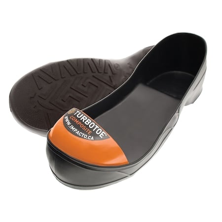 Toe Cap Overshoes, Composite Toe, 3 in Height, Ribbed Sole, Black, Orange, L MPN:TTCOMPL