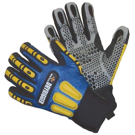 Impact Gloves, S, Blue/Blk/Gray/Yllw, PR MPN:WGCOOLRIGGS