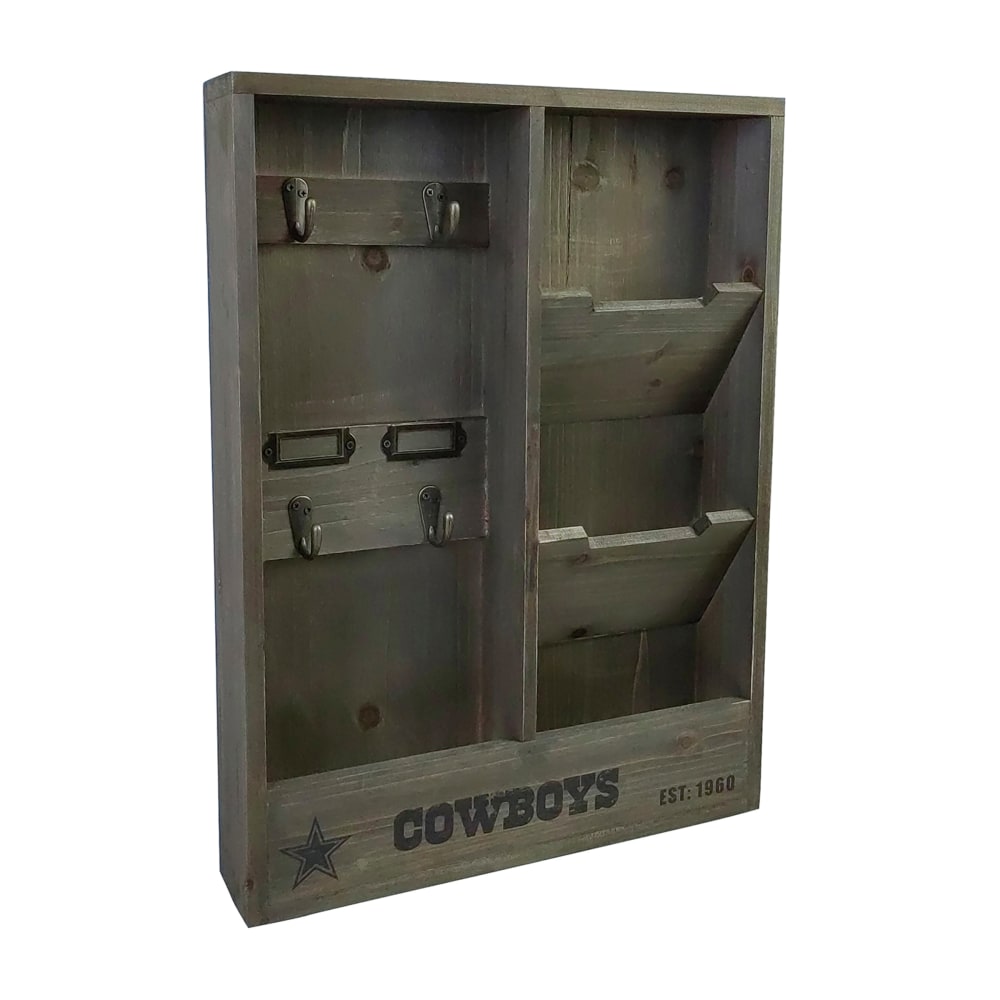 Imperial NFL Wall Mounted Wood Organizer, 19inH x 14-1/4inW x 2-3/4inD, Dallas Cowboys MPN:IMP 663-1002