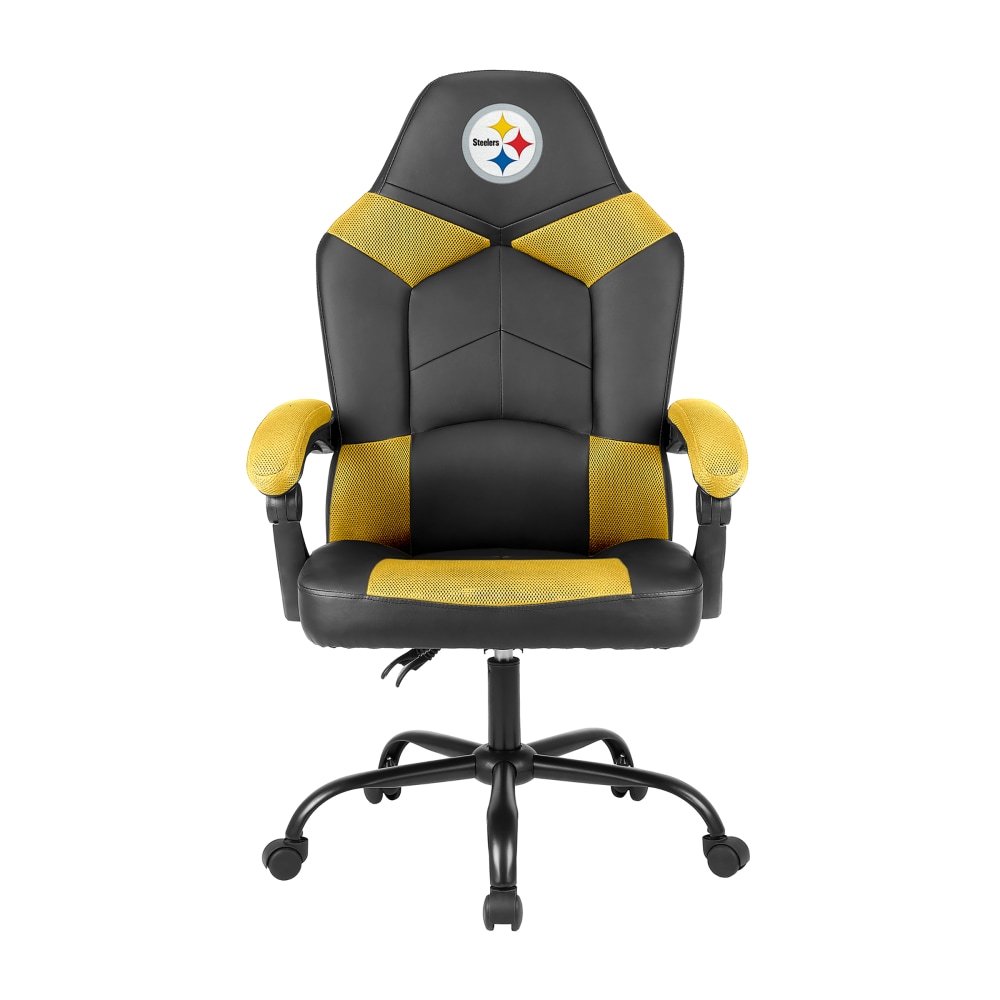 Imperial Adjustable Oversized Vinyl High-Back Office Task Chair, NFL Pittsburgh Steelers, Black/Yellow MPN:IMP 135-1004