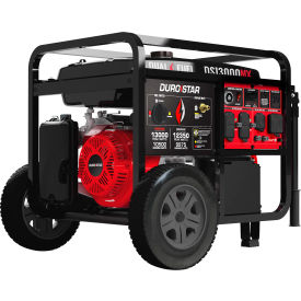 DuroStar Dual Fuel Portable Generator with CO Alert & Electric/Recoil Start 13000 Surge Watts DS13000MX