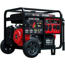 DuroStar Tri Fuel Portable Generator with CO Alert & Electric/Recoil Start 10500 Rated Watts DS13000MXT