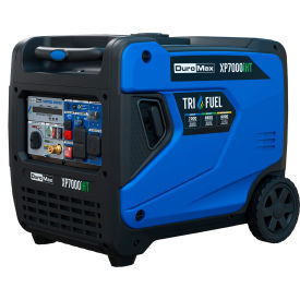 DuroMax Tri Fuel Portable Inverter Generator with Electric/Recoil Start 7000 Surge Watts XP7000iHT