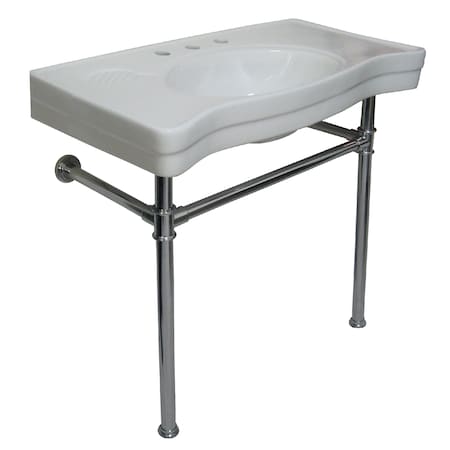 VPB1361ST Ceramic Basin With Stainless Steel Pedestal MPN:VPB1361ST
