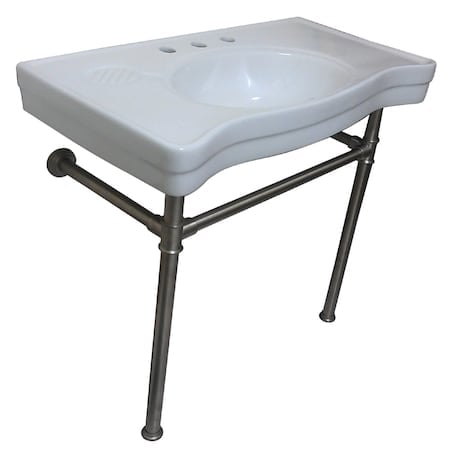 VPB1368ST Ceramic Basin With Stainless Steel Pedestal MPN:VPB1368ST