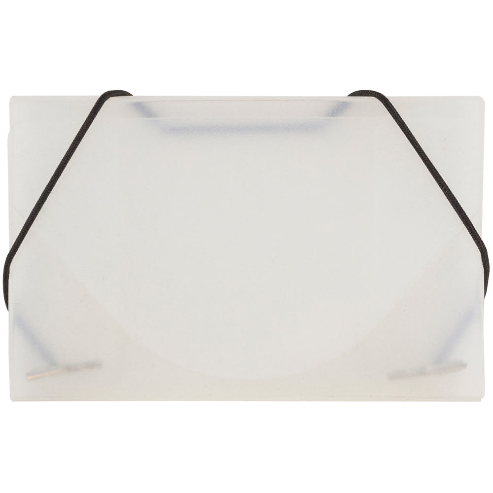 JAM Paper Business Card Case With Elastic Closure, Clear Frost MPN:3637141