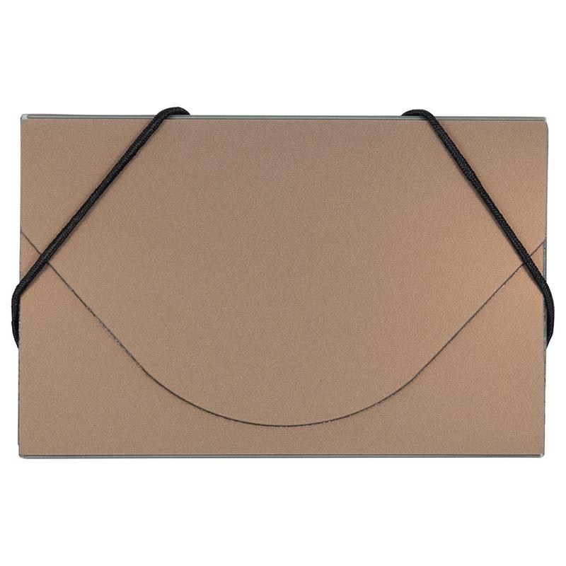 JAM Paper Business Card Case With Elastic Closure, Copper Metallic MPN:3656190