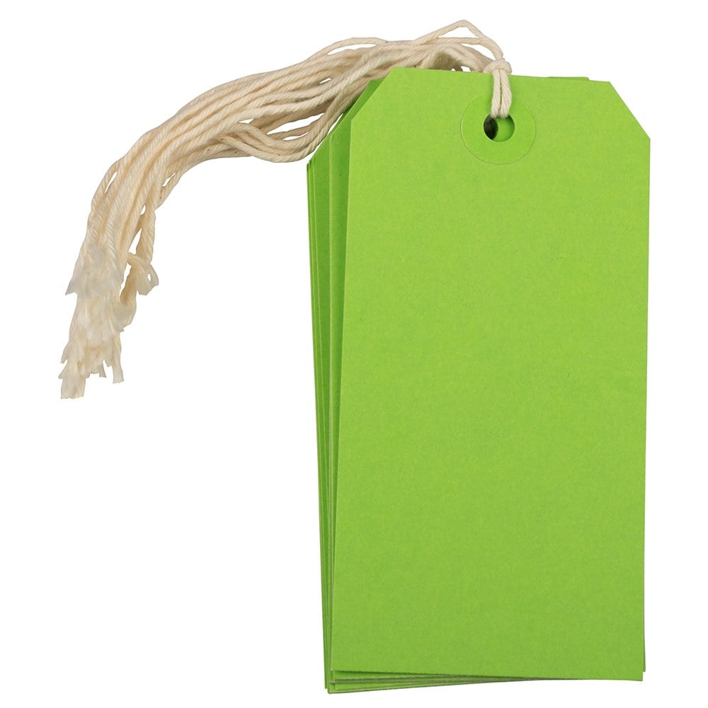 JAM Paper Gift Tags, 4 3/4in x 2 3/8in, Green, Pack Of 10 MPN:39197116