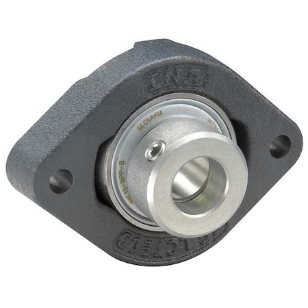2 Holes, Rhombus Housing, Flange Mount Bearing, Radial Ball, 35 mm Dia, Cast Iron, Eccentric Locking Collar MPN:FLCTE35-XL