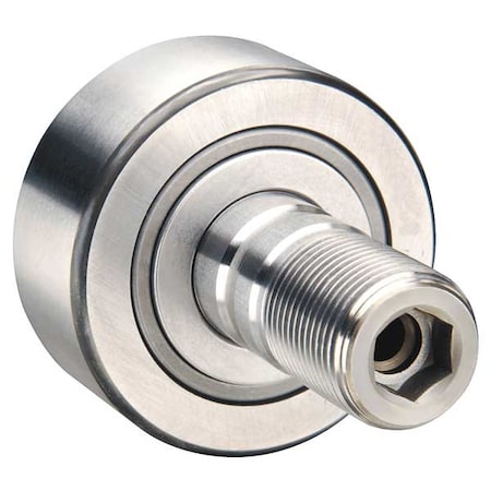 Double Sealed Track Roller, Crowned Stud, Alloy Steel, 52 mm Dia, 24 mm Wd MPN:NUKR52-A