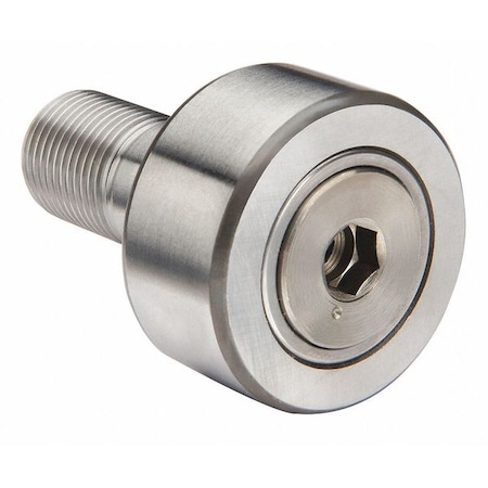 Double Sealed Track Roller, Crowned Stud, Alloy Steel, 62 mm Dia, 28 mm Wd MPN:NUKR62-A